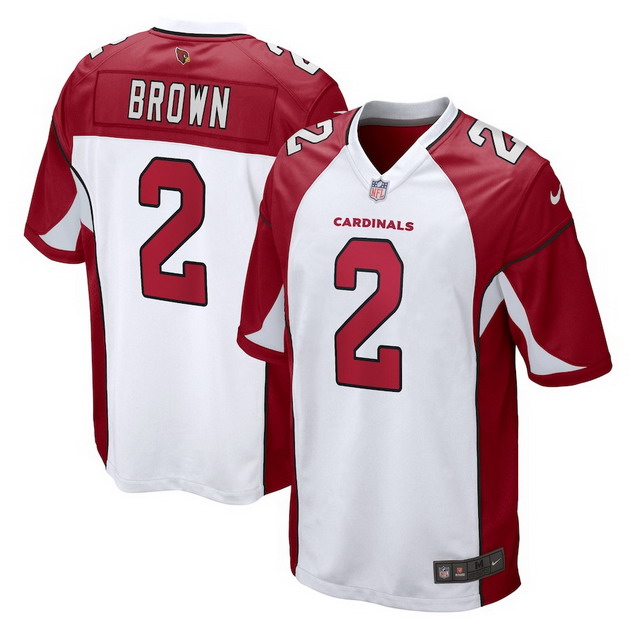 mens nike marquise brown white arizona cardinals game player jersey